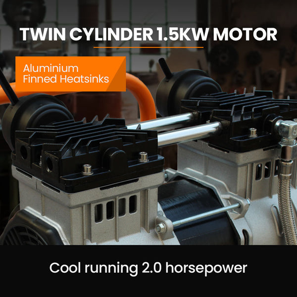 Unimac 2Hp 50L Silent Oil Free Portable Electric Air Compressor Vertical For Airtools Tyre Inflation Air Compressors