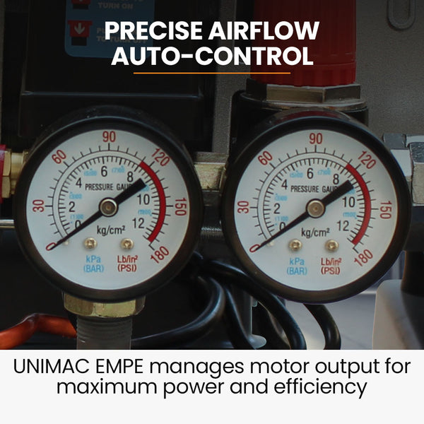 Unimac 2Hp 50L Silent Oil Free Portable Electric Air Compressor Vertical For Airtools Tyre Inflation Air Compressors