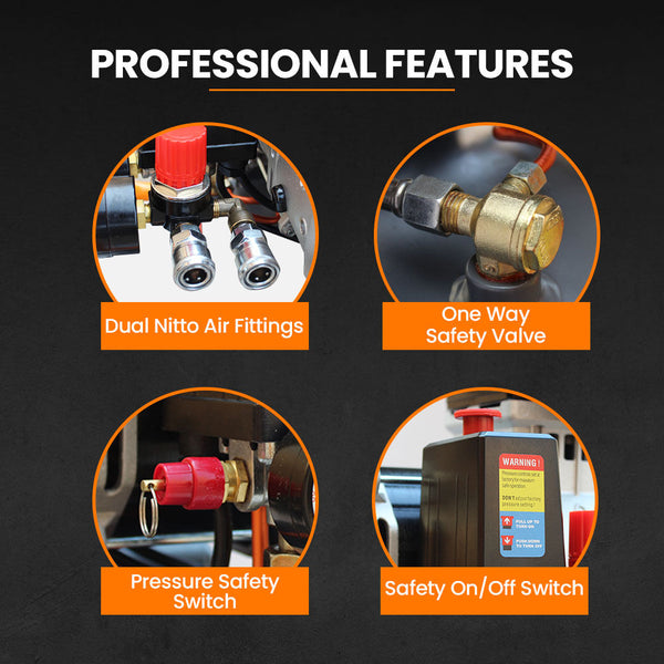 Unimac 2Hp 50L Silent Oil Free Portable Electric Air Compressor Vertical For Airtools Tyre Inflation Air Compressors