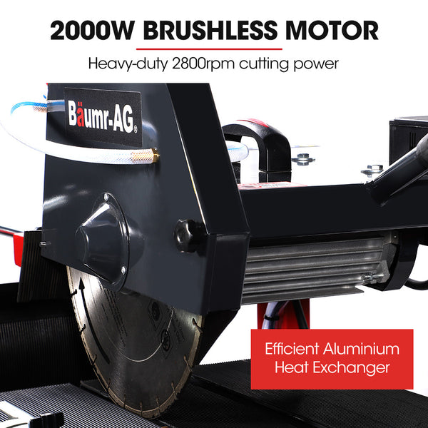 Baumr Ag 2000W 350Mm 14' Brick & Masonry Table Saw Electric Tile Concrete Cutting With Stand Table Saws