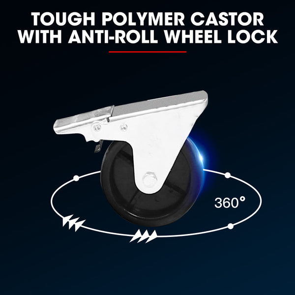 Bullet Pro 4 Drawer Tool Box Cabinet Trolley Storage With 1 Door Toolbox Garage Organiser Set Black Tool Storage Organisers