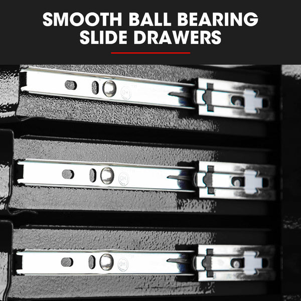 Bullet Pro 4 Drawer Tool Box Cabinet Trolley Storage With 1 Door Toolbox Garage Organiser Set Black Tool Storage Organisers