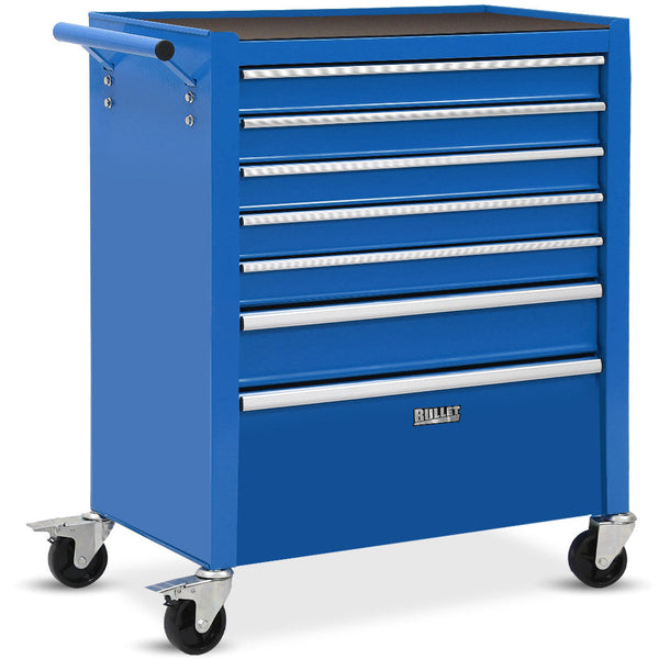 Bullet Pro 7 Drawer Tool Box Cabinet Trolley Storage Toolbox Garage Organiser Set Blue Tool Boxes