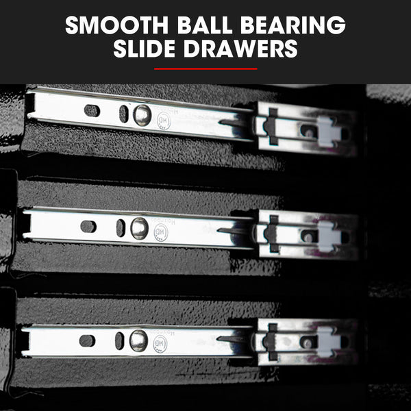 Bullet Pro 7 Drawer Tool Box Cabinet Trolley Storage Toolbox Garage Organiser Set Black Tool Boxes