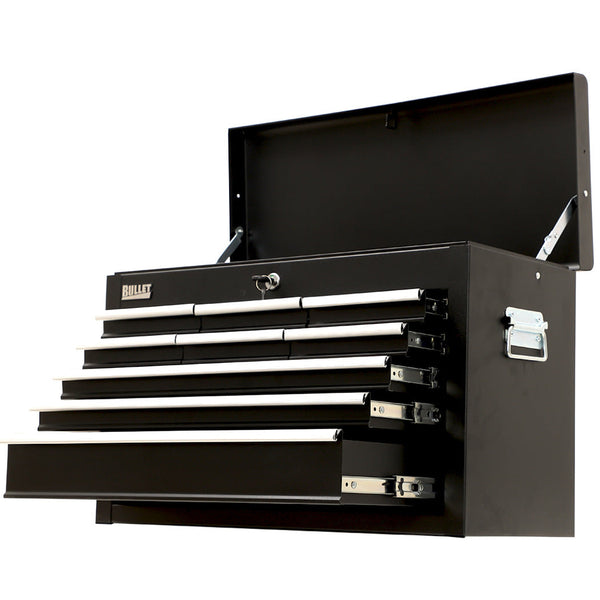 Bullet Pro 9 Drawer Tool Box Chest Organiser Mechanic Garage Storage Toolbox Set Black Tool Boxes