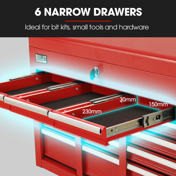 Pro 9 Drawer Tool Box Chest Organiser Mechanic Garage Storage Toolbox Set Red Tool Boxes
