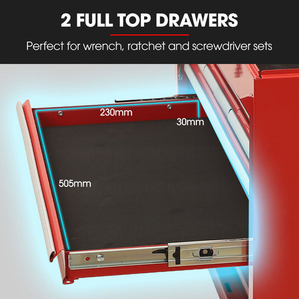 Pro 9 Drawer Tool Box Chest Organiser Mechanic Garage Storage Toolbox Set Red Tool Boxes