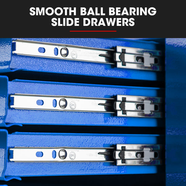 Bullet Pro 3 Drawer Tool Box Cabinet Trolley Storage With 1 Door Toolbox Garage Organiser Set Blue Tool Storage Organisers