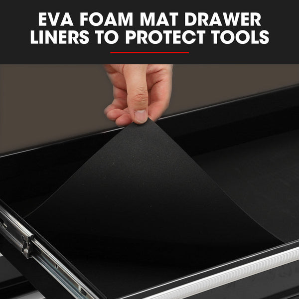 Pro 5 Drawer Tool Box Cabinet Chest Storage With 1 Door Toolbox Garage Organiser Set Tool Boxes