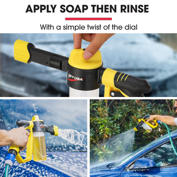 Jet Usa Foam Cannon Soap Applicator Gun For Garden Hose Snow Foamer With Bottle Quick Connect Spray Guns Hose Nozzles & Wands