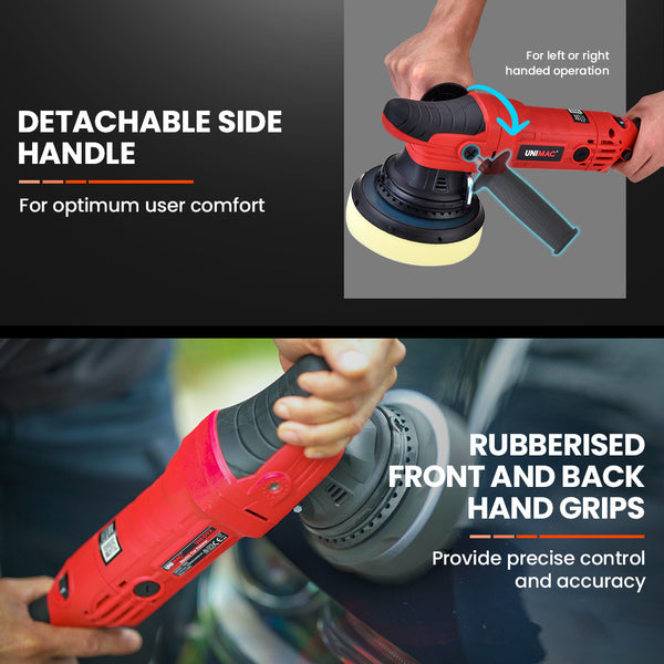 Unimac Electric Car Polisher Buffer Dual Action Orbital Polishing Sanding Waxer Sander Machine 720W Car Cleaning Tools