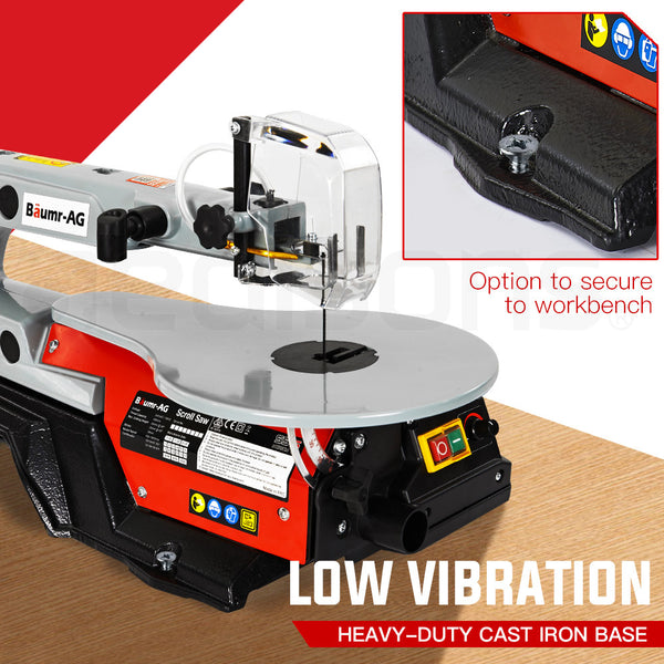 Baumr Ag Ss16 120W Variable Speed Scroll Saw Tool Electric Dual Lamps Table Saws