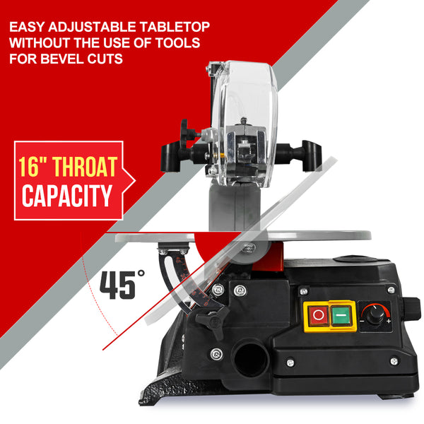 Baumr Ag Ss16 120W Variable Speed Scroll Saw Tool Electric Dual Lamps Table Saws