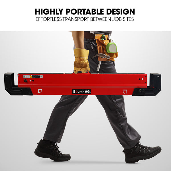Baumr Ag 2 X Steel Saw Horse Folding Height Adjustable Sawhorse 1180Kg Capacity 2X4 Support Arms Jacks Stands & Sawhorses