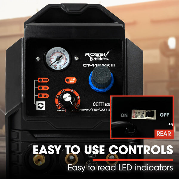 Rossi Ct 416 Mk Iii Tig/Mma Plasma Cutter Portable Inverter Welder Welding Inverter Welders