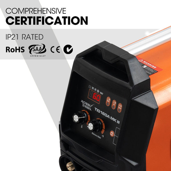 Rossi 160 Amp Inverter Welder Tig Arc Stick Ac/Dc With Accessories (15A Plug) Inverter Welders