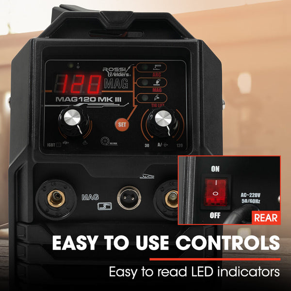 Rossi 120 Amp Portable Inverter Mma Mag Gasless Lift Arc Welder Inverter Welders