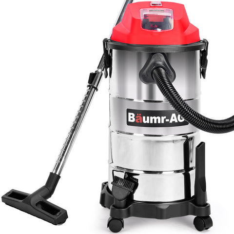 Baumr Ag Baumr Ag 30L Cordless Wet & Dry Vacuum Cleaner Kit With 4Ah Battery And Charger Blower Hepa Filter Accessories Stainless Steel For Car Home G