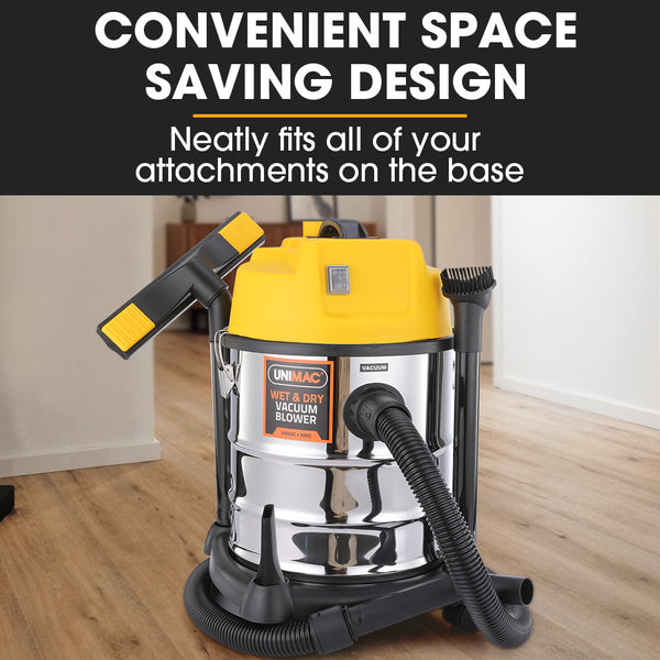 Unimac 20L 1400W Wet And Dry Vacuum Cleaner With Blower For Car Workshop Carpet Vacuum Cleaners