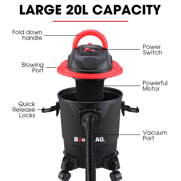 Baumr Ag 20L 1200W Wet And Dry Vacuum Cleaner With Blower For Car Workshop Carpet Vacuum Cleaners