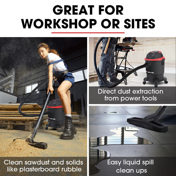 Baumr Ag 20L 1200W Wet And Dry Vacuum Cleaner With Blower For Car Workshop Carpet Vacuum Cleaners