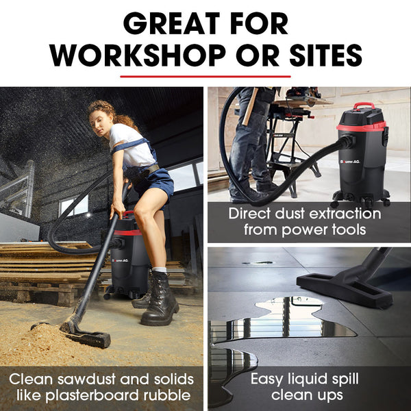 Baumr Ag 30L 1200W Wet And Dry Vacuum Cleaner With Blower For Car Workshop Carpet Vacuum Cleaners