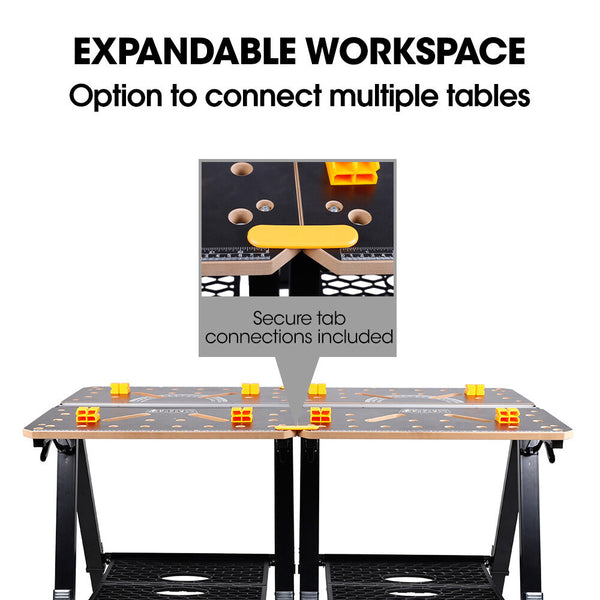 Baumr Ag Multifunction Workbench 2 In 1 Worktable And Sawhorse Height Expandable Work Benches