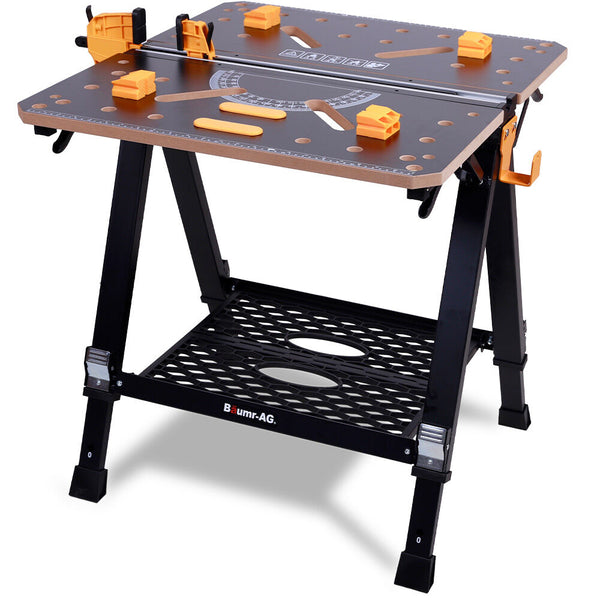 Baumr Ag Multifunction Workbench 2 In 1 Worktable And Sawhorse Height Expandable Work Benches