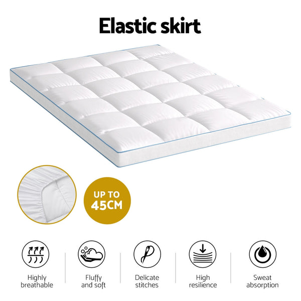 Giselle Mattress Topper Pillowtop Bamboo 10Cm Double Mattresses