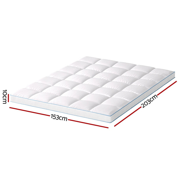 Giselle Mattress Topper Pillowtop Bamboo 10Cm Queen Mattresses