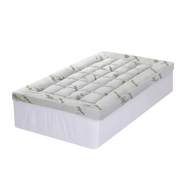 Giselle Mattress Topper 11Cm Pillowtop Toppers Bamboo Single Mattress Toppers & Protectors