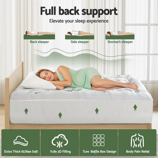 Giselle Mattress Topper 5Cm Pillowtop Toppers Bamboo Double Mattress Toppers & Protectors