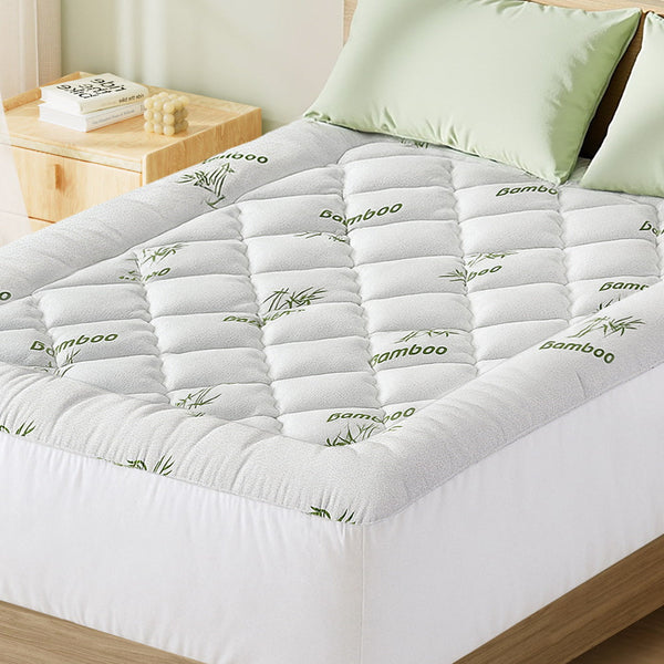 Giselle Mattress Topper 5Cm Pillowtop Toppers Bamboo Double Mattress Toppers & Protectors