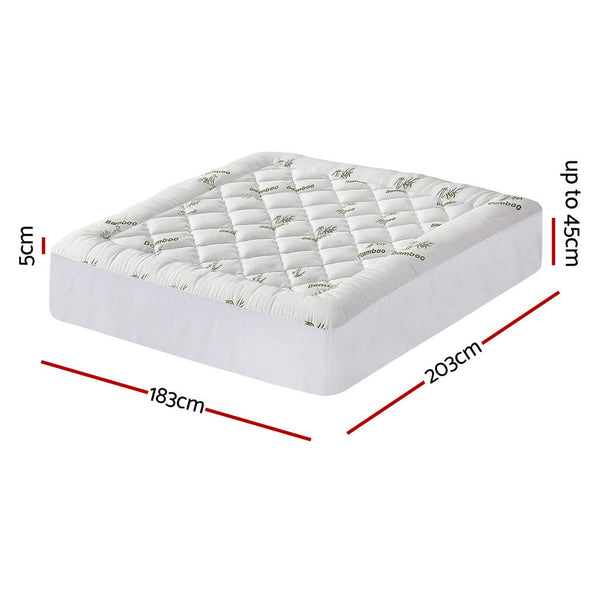 Giselle Mattress Topper 5Cm Pillowtop Toppers Bamboo King Mattress Toppers & Protectors