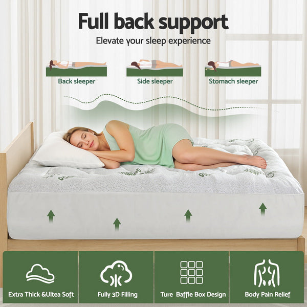 Giselle Mattress Topper 5Cm Pillowtop Toppers Bamboo King Mattress Toppers & Protectors