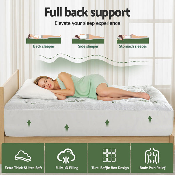 Giselle Mattress Topper 5Cm Pillowtop Toppers Bamboo King Single Mattress Toppers & Protectors