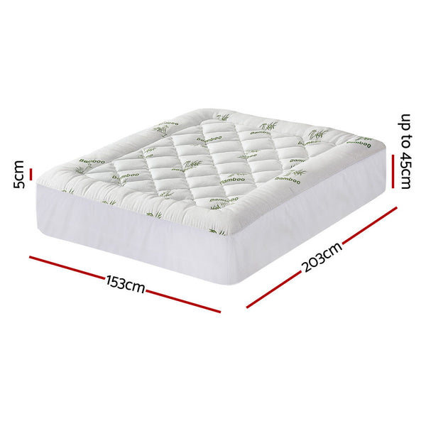 Giselle Mattress Topper 5Cm Pillowtop Toppers Bamboo Queen Mattress Toppers & Protectors