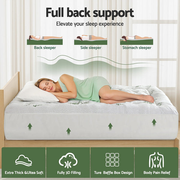 Giselle Mattress Topper 5Cm Pillowtop Toppers Bamboo Queen Mattress Toppers & Protectors