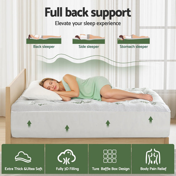 Giselle Mattress Topper 5Cm Pillowtop Toppers Bamboo Single Mattress Toppers & Protectors