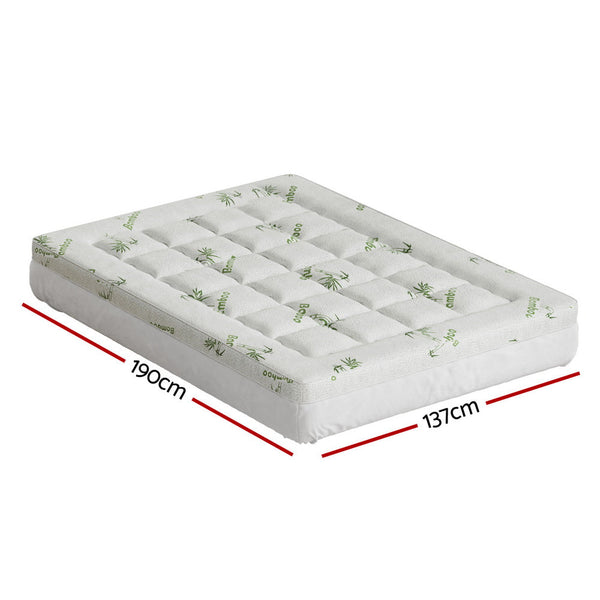 Giselle Mattress Topper Pillowtop Bamboo 7.5Cm Double Mattress Toppers & Protectors