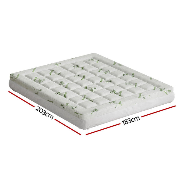 Giselle Mattress Topper Pillowtop Bamboo 7.5Cm King Mattress Toppers & Protectors