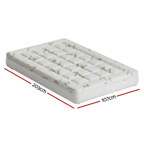 Giselle Mattress Topper Pillowtop Bamboo 7.5Cm King Single Mattress Toppers & Protectors