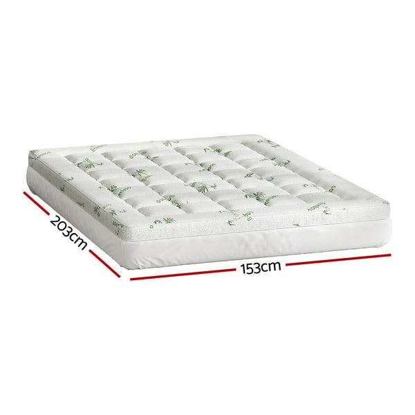 Giselle Mattress Topper Pillowtop Bamboo 7.5Cm Queen Mattress Toppers & Protectors