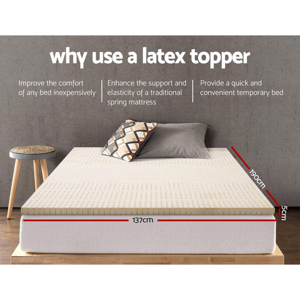 Giselle Latex Mattress Topper 5Cm Double Mattress Toppers & Protectors