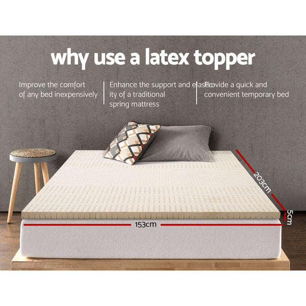 Giselle Latex Mattress Topper 5Cm Queen Mattress Toppers & Protectors