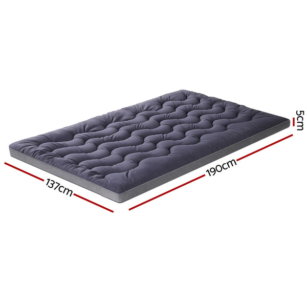 Giselle 5Cm Mattress Topper Pillowtop Toppers Bamboo Charcoal Double Mattress Toppers & Protectors