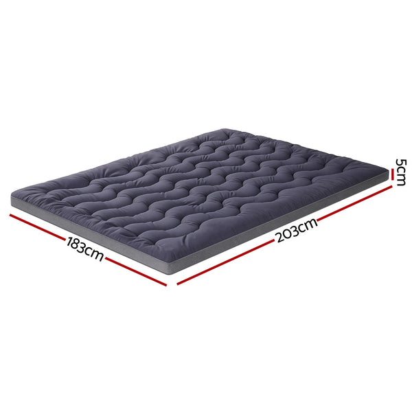 Giselle 5Cm Mattress Topper Pillowtop Toppers Bamboo Charcoal King Mattress Toppers & Protectors