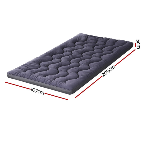 Giselle 5Cm Mattress Topper Pillowtop Toppers Bamboo Charcoal King Single Mattress Toppers & Protectors