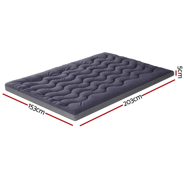 Giselle 5Cm Mattress Topper Pillowtop Toppers Bamboo Charcoal Queen Mattress Toppers & Protectors
