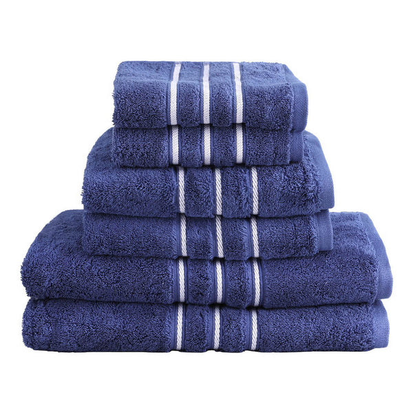 6 Pack Bath Towels Set Cotton Navy Towels & Washcloths